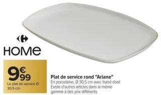 Plat de service rond "Ariane" Carrefour HOME