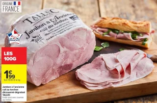 Jambon à l'ancienne cuit au torchon découenné dégraissé TALLEC