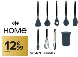 Set de 9 ustensiles Carrefour Home