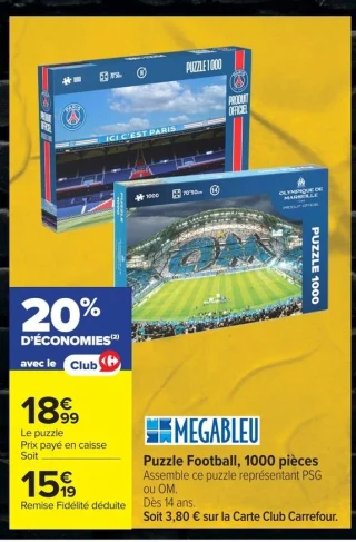 Puzzle Football 1000 pièces Megableu