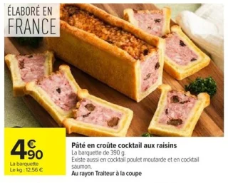 Pâté en croûte cocktail aux raisins