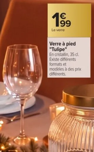 Verre à pied "Tulipe" Carrefour Home