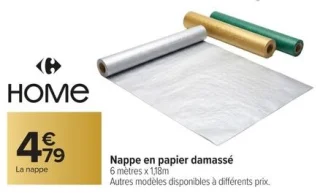 Nappe en papier damassé Carrefour HOME