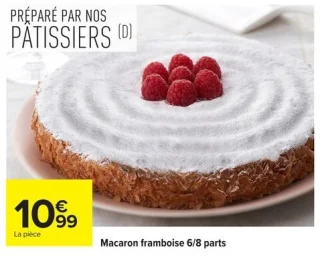 Macaron framboise 6/8 parts