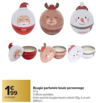 Bougie parfumée boule personnage