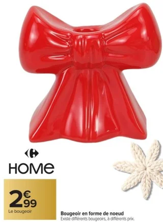 Bougeoir en forme de noeud Carrefour HOME