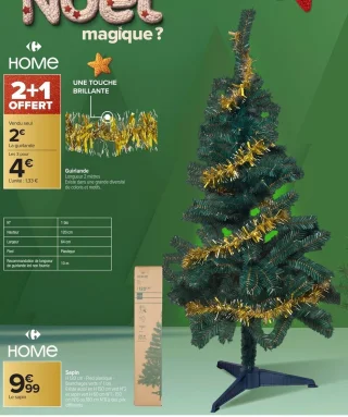 Sapin artificiel Carrefour HOME 120 cm