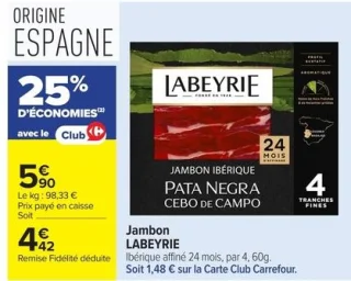 Jambon Ibérique Pata Negra Cebo de Campo Labeyrie