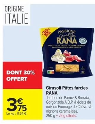 Girasoli Pâtes farcies RANA Jambon de Parme & Burrata