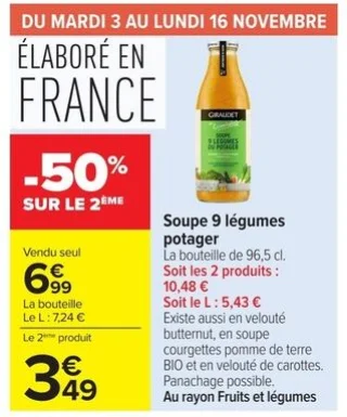 Soupe 9 légumes potager GIRAUDET