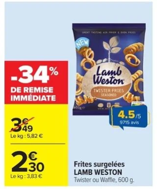 Frites surgelées Lamb Weston