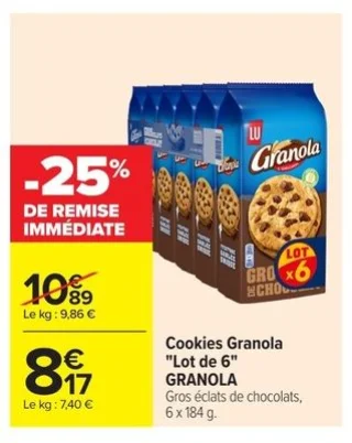 Cookies Granola "Lot de 6" GRANOLA