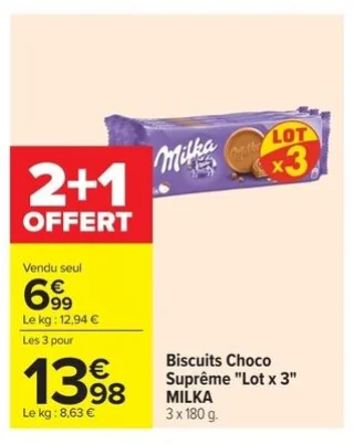 Biscuits Choco Suprême "Lot x 3" MILKA