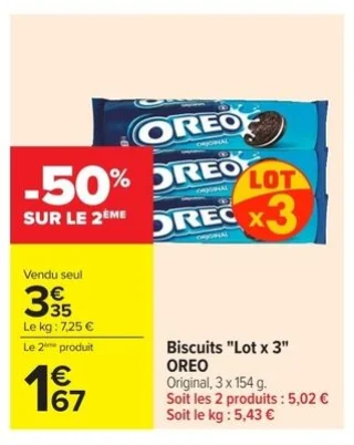 Biscuits "Lot x 3" OREO