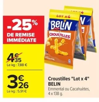 Croustilles "Lot x 4" BELIN