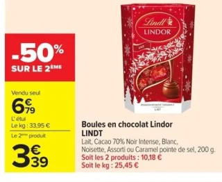 Boules en chocolat Lindor LINDT