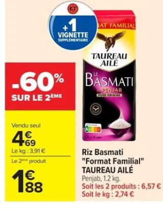 Riz Basmati "Format Familial" TAUREAU AILE