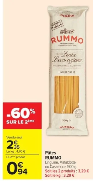 Pâtes RUMMO Linguine, Mafaldotte ou Casarecce