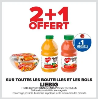 Bouteilles et bols de soupe Liebig