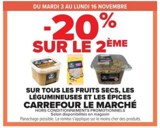 Fruits secs, légumineuses et épices Carrefour Le Marché