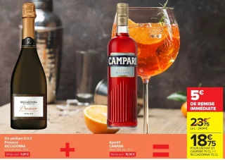 Pack Campari Bitter 70 cl + Prosecco Riccadonna Extra Dry 75 cl