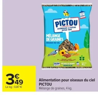 Alimentation pour oiseaux du ciel Pictou