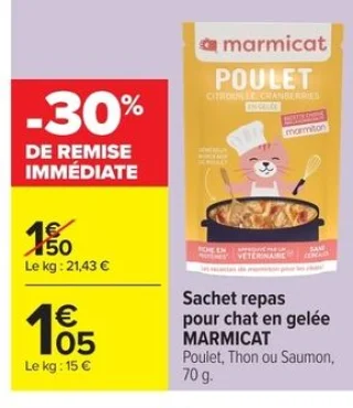 Sachet repas pour chat en gelée MARMICAT
