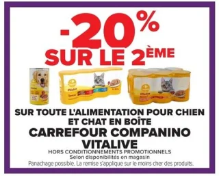 Alimentation pour chien et chat en boîte CARREFOUR COMPANINO VITALIVE