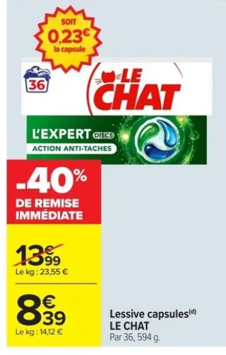 Lessive capsules L'Expert Discs LE CHAT