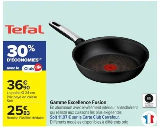 Poêle Ø 24 cm Gamme Excellence Fusion Tefal