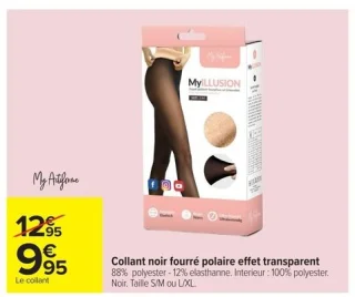 Collant noir fourré polaire effet transparent MyILLUSION My Actiforme