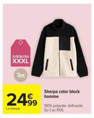 Sherpa color block homme Tex