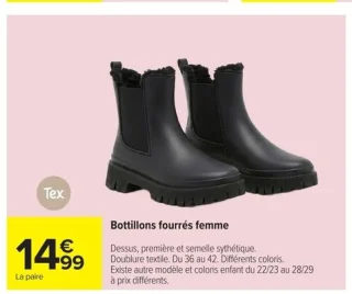 Bottillons fourrés femme Tex