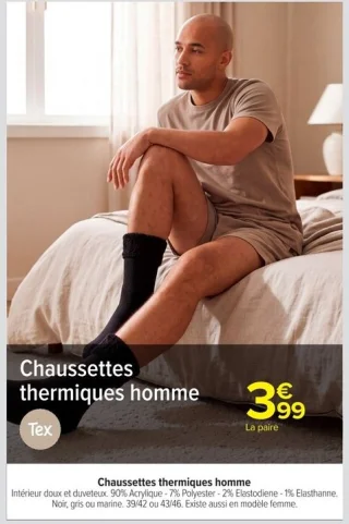 Chaussettes thermiques homme Tex