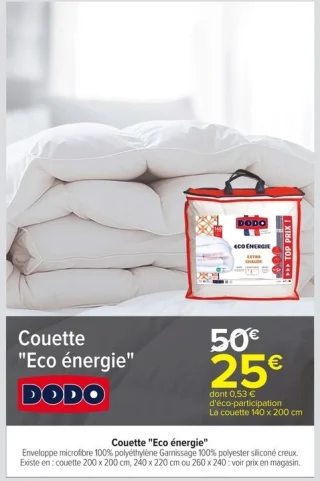 Couette "Eco énergie" DODO