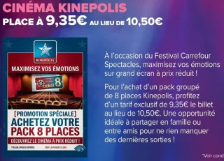 Pack 8 places Cinéma Kinepolis