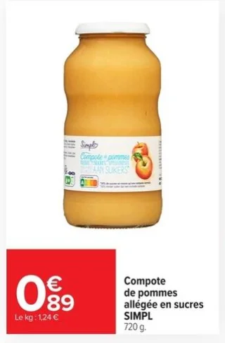 Compote de pommes allégée en sucres SIMPL