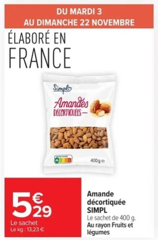 Amande décortiquée SIMPL
