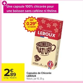 Capsules de Chicorée Nature LEROUX