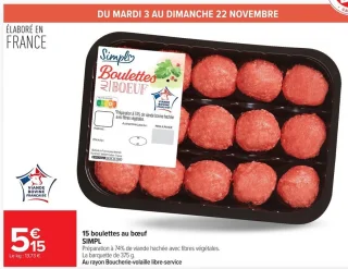 15 boulettes au bœuf SIMPL