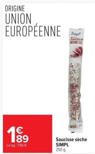 Saucisse sèche SIMPL