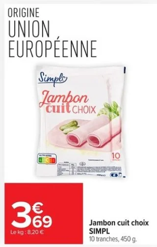 Jambon cuit choix SIMPL
