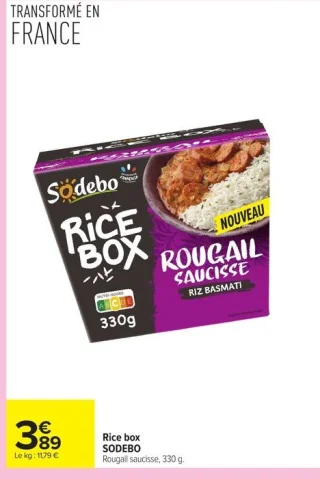 Rice box Rougail saucisse Sodebo