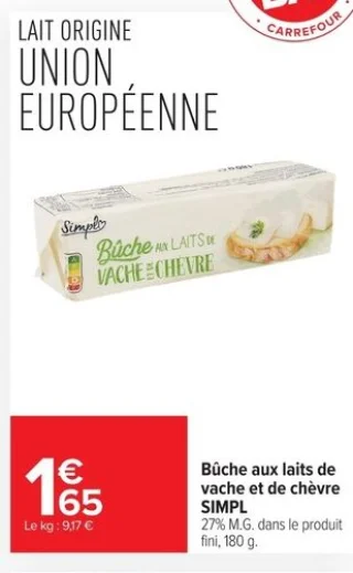 Bûche aux laits de vache et de chèvre SIMPL