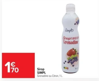 Sirop Grenadine ou Citron SIMPL