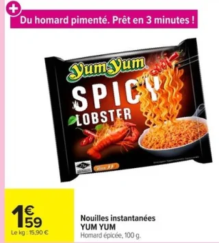 Nouilles instantanées YUM YUM Homard épicée