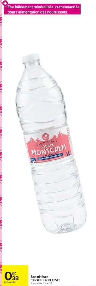 Eau minérale Source Montcalm Carrefour Classic