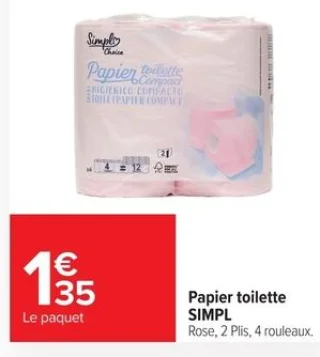 Papier toilette SIMPL Rose