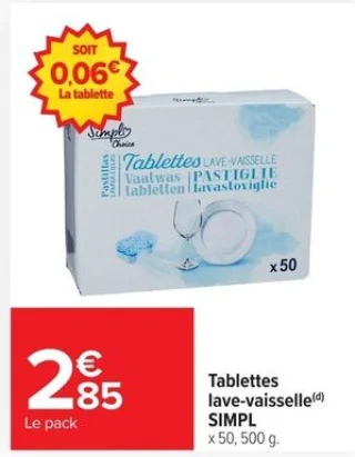 Tablettes lave-vaisselle SIMPL