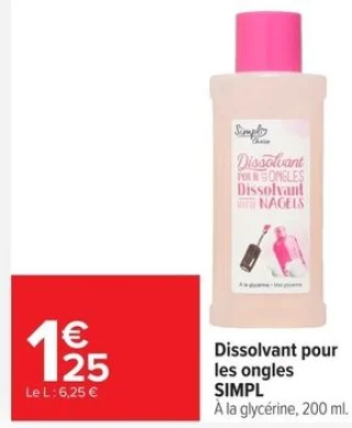 Dissolvant pour les ongles SIMPL À la glycérine